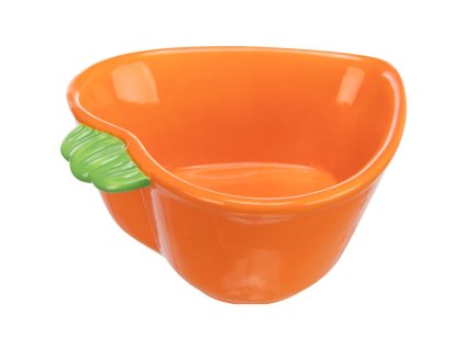 Keramická miska MRKEV (morče,králík), 180 ml/ 12 x 11 cm, oranžová