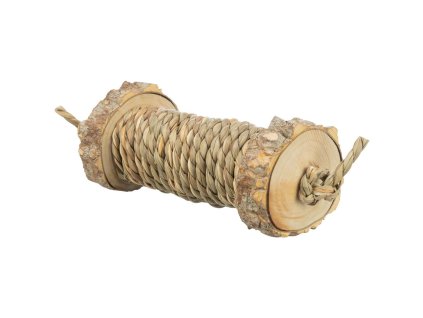 Rolka s mořskou trávou - hračka pro hlodavce, dřevo, 5 x 18 cm