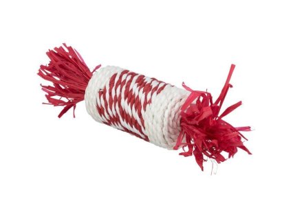 Xmas Candy Roll - 100% přírodní hračka pro hlodavce, 18 cm, červená/bílá
