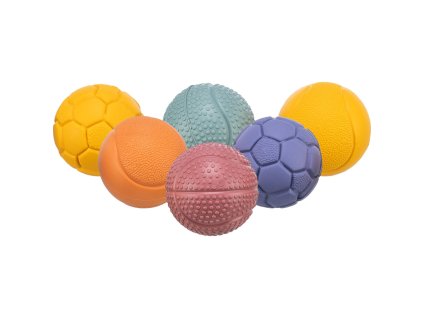Míček ø 4,5 cm, přírodní guma, design míčové sporty, mix barev