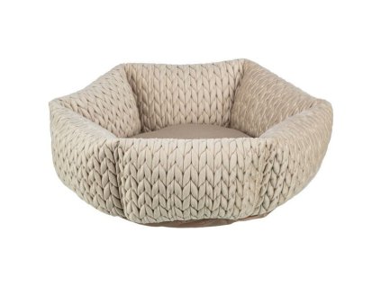 LIVIA kulatý sametový pelech, ø 50 cm, písková