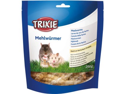 MEALWORMS, mouční červi sušení, TRIXIE (Hmotnost 200 g)