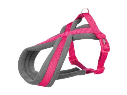 Nylonový postroj PREMIUM podšitý - fuchsie (Velikost XS-S:hruď:30-55cm/15mm)