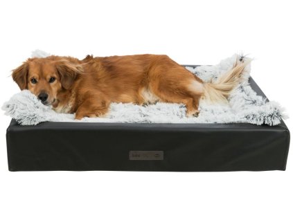 REMO Vital lůžko hranaté s okrajem, umělá kůže, černá (Velikost 110 x 80 cm)