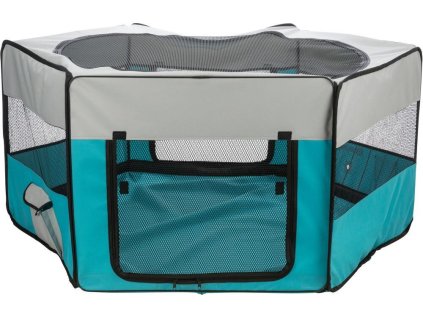 Výběh, polyester, tyrkysová/světlešedá (Velikost ø 150 x 65 cm, např. morče, králík)