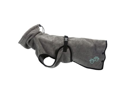 Koupací plášť / župan pro psy, šedá (Velikost XL: 75 cm, pas: 84-102 cm)