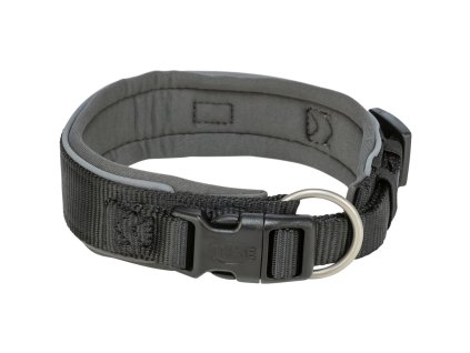 PREMIUM obojek extra široký, černá/grafit (Velikost L-XL: 53-62 cm/50 mm)