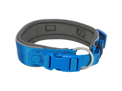 PREMIUM obojek extra široký, královská modrá/grafit (Velikost L-XL: 53-62 cm/50 mm)