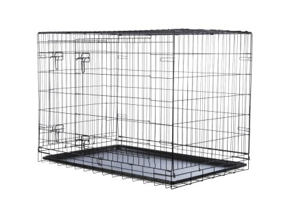 Interiérová klec, plastové dno/lakovaný kov, černá (Velikost XL: 116 x 86 x 77 cm)