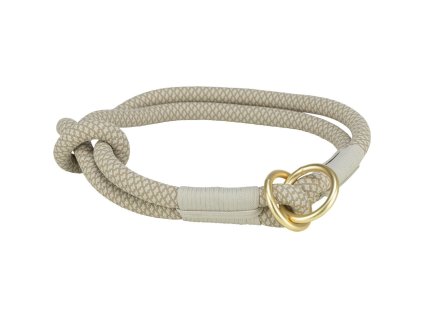 Soft Rope kulatý polostahovací obojek, šedá/světlešedá
