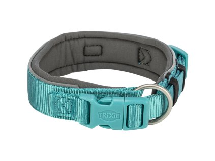 PREMIUM obojek extra široký, aqua/grafit (Velikost L-XL: 53-62 cm/50 mm)