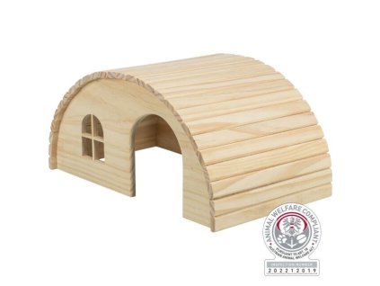 Dřevěné iglú pro hlodavce (Velikost 42 x 20 x 25 cm, např. králík)