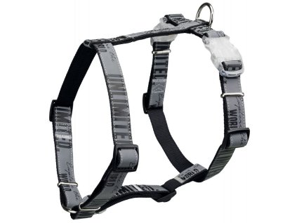 Postroj EXPLORE s blikátkem, černý/reflexní (RP 2,10 Kč) (Velikost XS-S:hruď:30-45cm/20mm)