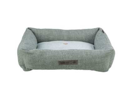 Pelech VIVIANA, obdélníkový s polštářovým okrajem, sametová tkanina, modrošedá (Velikost 100 x 70 cm)