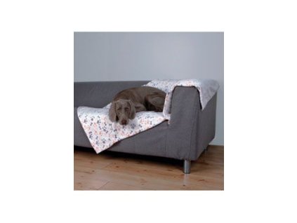 Deka pro psy LINGO kosti,tlapky 100x150cm bílá/béžovTR