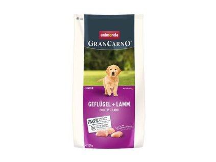 GranCarno Dog DryFood Junior s drůbežím a jehněčím masem, 12 kg