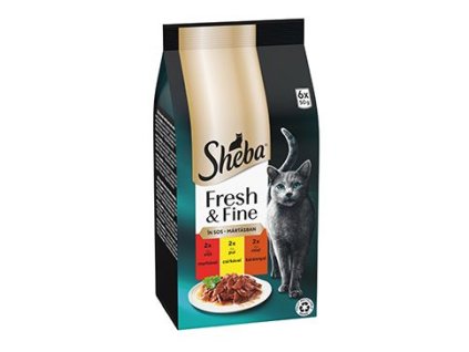 Sheba kapsa Fresh&Fine mix hovězí,kuře,jehněčí 6x50g