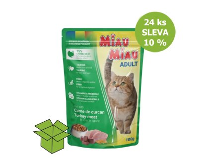 Miau Miau Cat krůtí, kapsa 100 g (24 ks) SLEVA 10 %