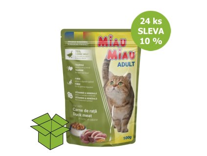 Miau Miau Cat kachní, kapsa 100 g (24 ks) SLEVA 10 %