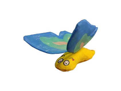 Yeowww Motýl plněný bio šantou - modrý