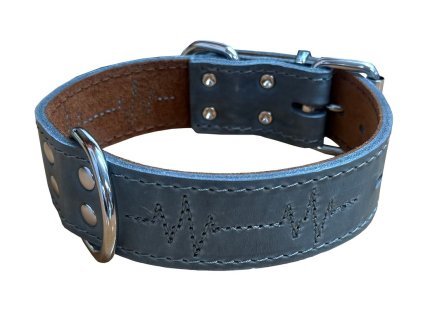 BAFPET Kožený obojek EKG - Šedá VÝPRODEJ SLEVA 20% (Varianta 40mm x 55cm /37-47/)