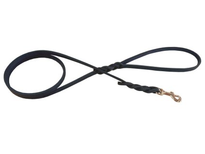 Vodítko mastná kůže VIPET, zapletené - Černá (Varianta 8mm x 120cm)