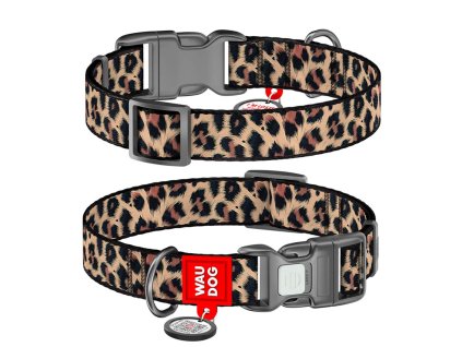 WAUDOG obojek nylon Leopard QR (M/28-40cm/2cm)