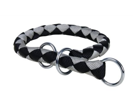 Nylonový obojek kulatý CAVO (M) 39 45 cm12 mm, černostříbrná