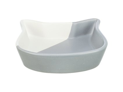 Miska tvar kočičí hlavy, 0,2 l/ ⌀ 13 cm, šedá/bílá