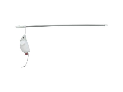 Hrací prut s myškou, 46 cm, catnip, plast/polyester