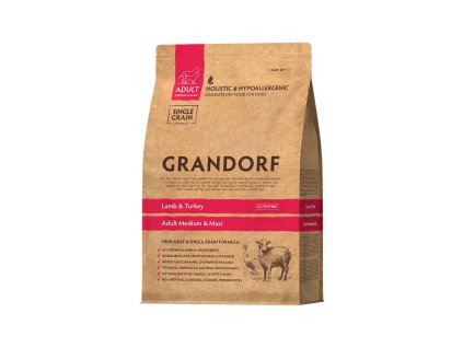 Grandorf granule pro psy Adult Medium & Maxi - Jehně a krocan 3kg