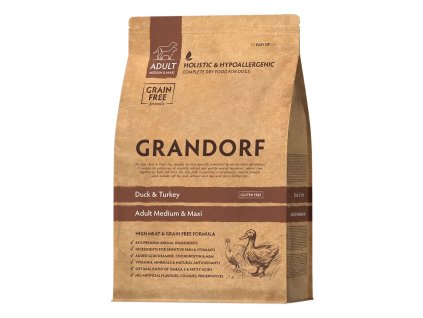 Grandorf granule pro psy Adult Medium & Maxi - Kachna a krocan GF 10kg