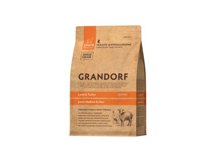 Grandorf granule pro psy Junior Medium & Maxi - Jehně a krocan 1kg