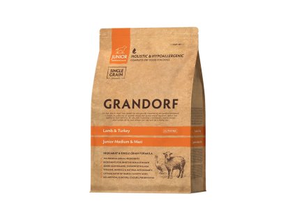 Grandorf granule pro psy Junior Medium & Maxi - Jehně a krocan 3kg