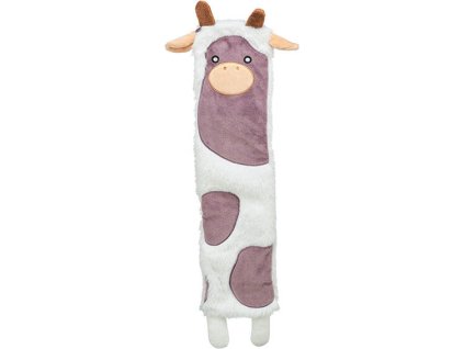 Be Eco kráva, recyklovaná hračka pro psy, šustící, 51 cm, polyester, bílá/fialová