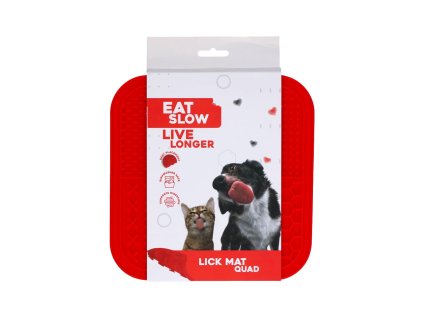 Eat Slow Live Longer lízací podložka Quad červená