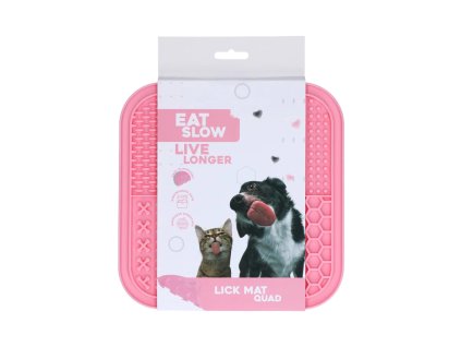 Eat Slow Live Longer lízací podložka Quad růžová
