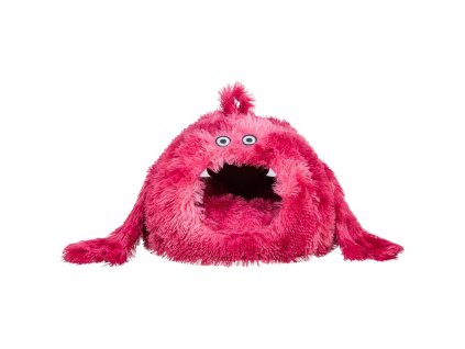 Kukaň MONSTER, 46 x 33 x 46 cm, dlouhovlasý plyš, růžově červená - LIMITOVANÁ NABÍDKA