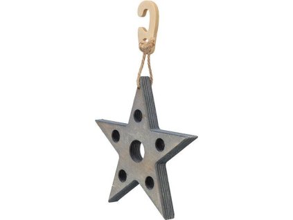 Xmas Snack Star - hvězda na pamlsky, hračka pro hlodavce, 14 x 17 cm, šedá