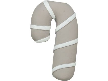 Vánoční cukrová hůlka, se zvukem, 10 cm, latex, šedobéžová