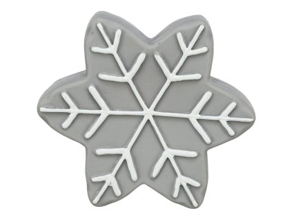 Vánoční hvězdička, se zvukem, 10 cm, latex, šedá