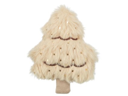Vánoční stromek s catnipem, 10.5 cm, plyš, béžová/zlatá