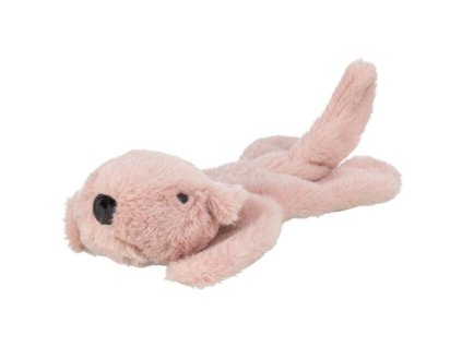 Vánoční veverka ležící, bez výplně s šustící folií, 30 cm, plyš, růžová