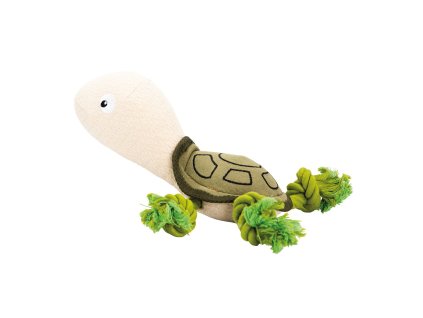 Mořská želva, 30 cm, látková hračka s bavlněnými uzly, HIPHOP DOG, zelená/krémová