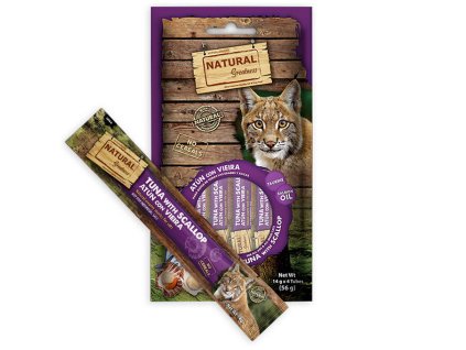 Natural Greatness Creamy DHA BRAIN, funkční pamlsek - tuňák, hřebenatka, 4 x 14 g