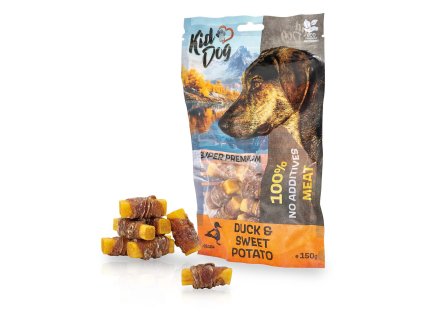 KIDDOG SUPER PREMIUM 100% kachní maso na batátu bez aditiv 150 g