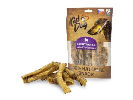 KIDDOG 100% Natural Snack, jehněčí průdušnice (hrtan) 10 - 12 cm / 100 g