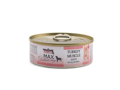 MAX Deluxe Dog krůtí svalovina, konzerva 80 g