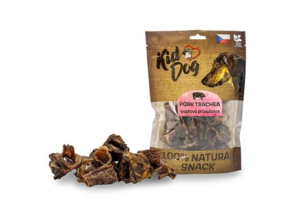 KIDDOG 100% Natural Snack, vepřová krájená průdušnice 4 - 5 cm / 200 g
