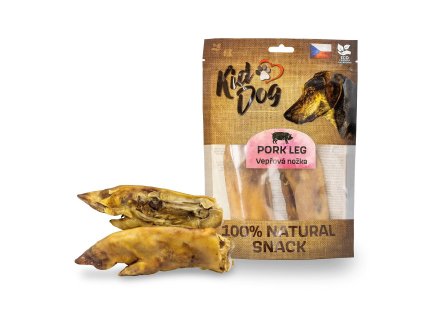 KIDDOG 100% Natural Snack, vepřová nožka rozpůlená 18 cm / 240 g (2 ks)